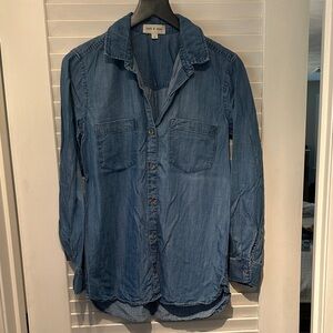 Cloth & Stone Indigo Button-Up Shirt